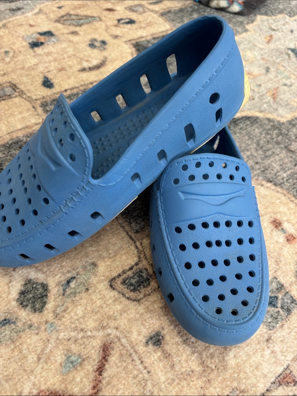 Boys floafers. Casual Slip-On Perforated Blue, size 3 - Picture 2 of 3